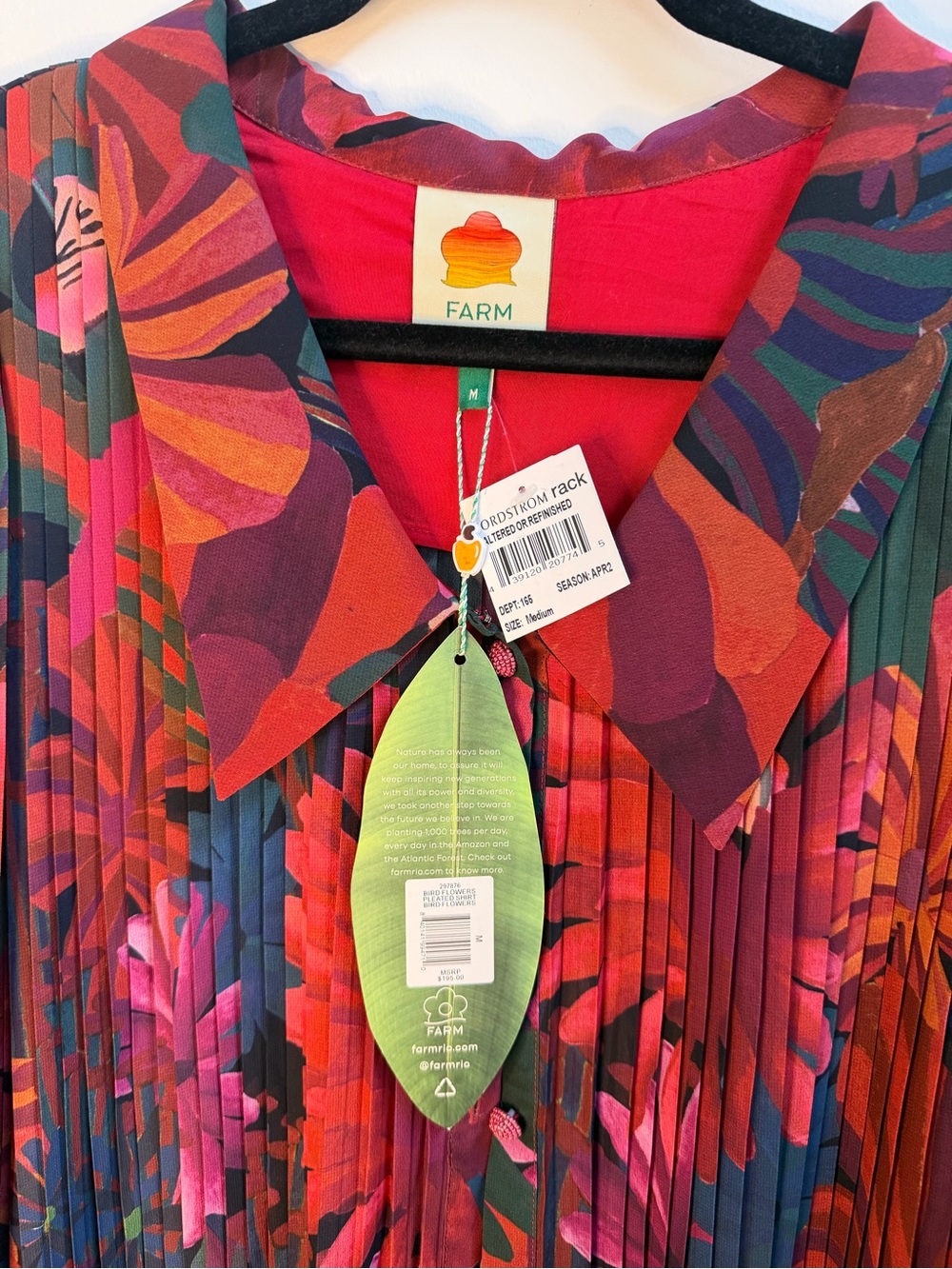 FARM Rio Multicolor Pleated Floral Blazer Jacket - Picture 2 of 4